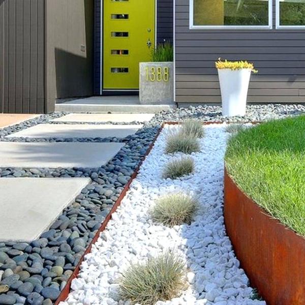 Gravel Front Yard Contemporary Landscaping Ideas For Small Front